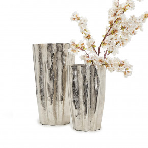 Set of 2 Silver Tree Vase (dry flowers only) Recycle Aluminum