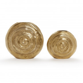 All Swirls Golden Vases, Set of 2