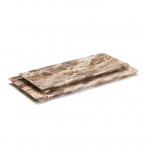 Brown Galaxy Set of 2 Emperador Marble Tray (food safe, veining and coloring variations are natural characteristics of material, hand wash only) Marble