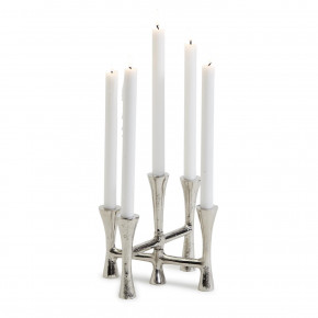 Nobis Silver Taper Candle Holder Holds 5 Candles Aluminum
