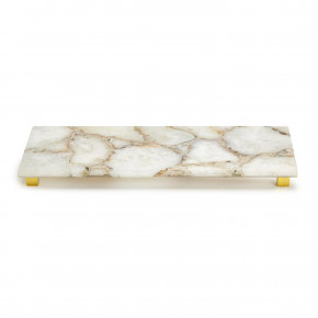 Natural Agate Decorative Footed Tray Genuine Agate/Stainless Steel