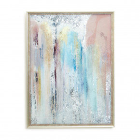 Pink and Blue Abstract Reverse Glass Painted Wall Art Glass/Paper/Resin/Metal