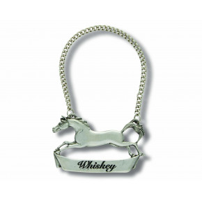 Equestrian Pewter Galloping Steed Whiskey Tag