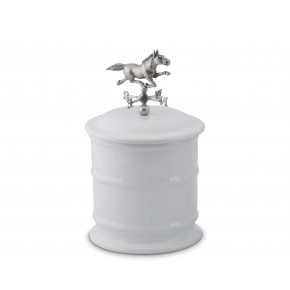 Equestrian Horse Weathervane Short Stoneware Canister