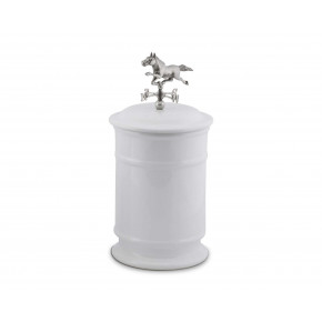 Equestrian Horse Weathervane Tall Stoneware Canister