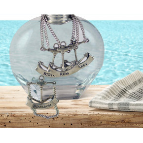 Sea And Shore Pewter Anchor Bourbon Decanter Tag
