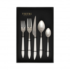 Ares Argento & White Five-Piece Place Setting, Set of 4