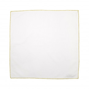Cotone Double Stitched Ivory Napkins with Gold Stitching - Set of 4 21"Sq