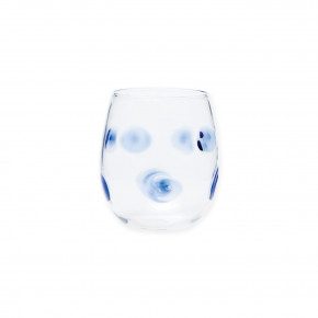 Drop Blue Stemless Wine Glass 4"H, 10 oz