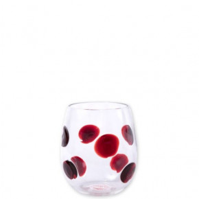 Drop Red Stemless Wine Glass 4"H, 10 oz