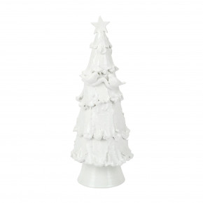 Foresta White Large Tree with Red Birds & Star 18.5"H