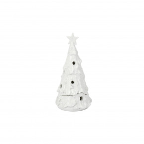Foresta White Small Flocked Tree with Star 13"H