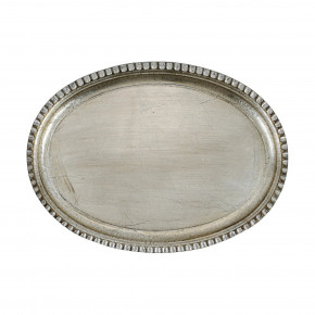 Florentine Wooden Accessories Platinum Small Oval Tray 12.75"L, 9.25"W