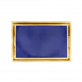 Florentine Wooden Accessories Cobalt & Gold Medium Rectangular Tray
