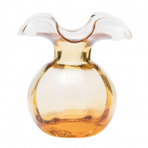 Hibiscus Glass Amber Medium Fluted Vase 9"D, 10"H, 96 oz