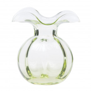 Hibiscus Glass Green Medium Fluted Vase 9"D, 10"H, 96 oz
