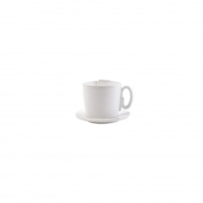 Lastra White Cup and Saucer 3.25"H, 8 oz