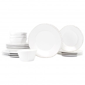 Lastra White Sixteen-Piece Place Setting 6"-10.5"D