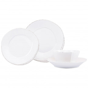Lastra White Four-Piece Place Setting 6"-10.5"D