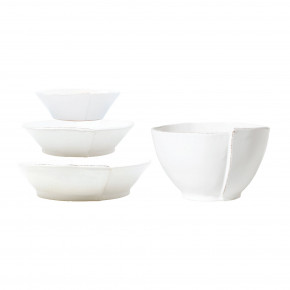 Lastra White 4-Piece Serving Bowls Set 7"-11.5"L, 5.5"-11.5"W, 2"-5.75"H