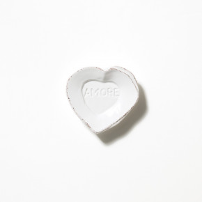 Lastra White Heart Mini Amore Plate 4.5"L, 4.25"W, 1"H