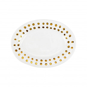 Medici Gold Medium Oval Platter 14.75"L, 10.75"W