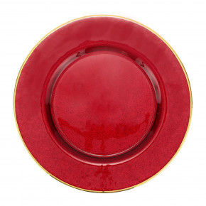 Metallic Glass Ruby Service Plate/Charger 12.5"D