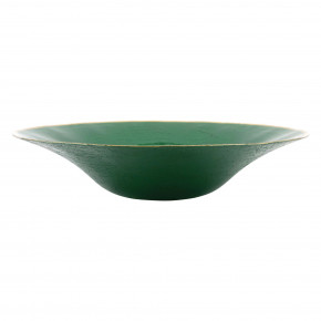 Metallic Glass Emerald Centerpiece 19.5"D, 4.5"H
