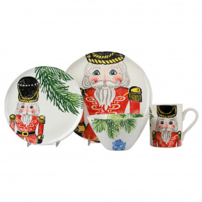 Nutcrackers Red Four-Piece Place Setting 6.5"-11.5"D, 3.5"-4.5"H
