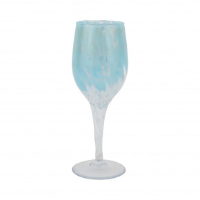 Nuvola Light Blue and White Wine Glass