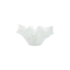 Onda Glass White Small Bowl 8.5"L, 7.5"W, 4.25"H