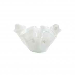 Onda Glass White Medium Bowl 10.5"L, 10"W, 6.5"H