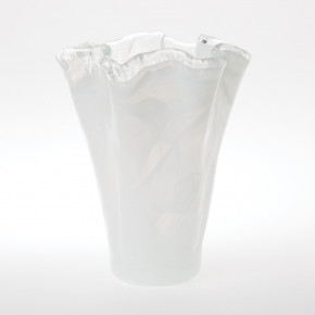 Onda Glass White Medium Vase 8.5"L, 8.5"W, 10.75"H