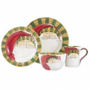 Old St. Nick Striped Hat Four-Piece Place Setting 4"-10.75"
