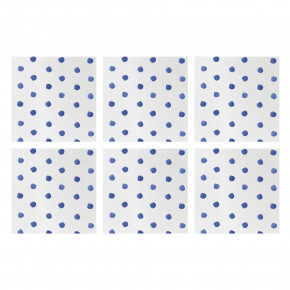 Papersoft Napkins Dot Blue Cocktail Napkins (Pack of 20) - Set of 6 5"Sq (Folded) 10"Sq (Flat)