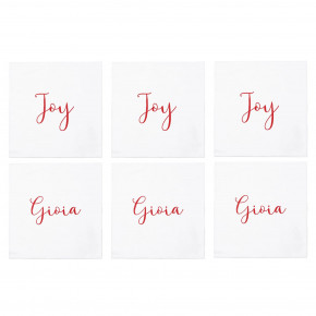 Papersoft Napkins Joy/Gioia Cocktail Napkins (Pack of 20) - Set of 6 5"Sq (Folded) 10"Sq (Flat)