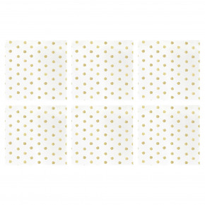 Papersoft Napkins Dot Linen Cocktail Napkins (Pack of 20) - Set of 6 5"Sq (Folded) 10"Sq (Flat)