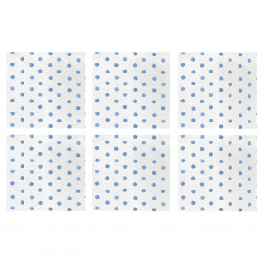 Papersoft Napkins Dot Light Blue Cocktail Napkins (Pack of 20) - Set of 6 5"Sq (Folded) 10"Sq (Flat)