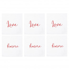 Papersoft Napkins Love/Amore Cocktail Napkins (Pack of 20) - Set of 6 5"Sq (Folded) 10"Sq (Flat)