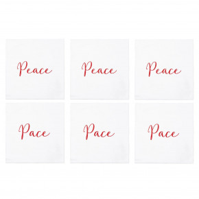 Papersoft Napkins Peace/Pace Cocktail Napkins (Pack of 20) - Set of 6 5"Sq (Folded) 10"Sq (Flat)