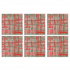Papersoft Napkins Plaid Green & Red Cocktail Napkins (Pack of 20) - Set of 6 5"Sq (Folded) 10"Sq (Flat)