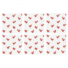 Papersoft Napkins Red Bird Cocktail Napkins (Pack of 20) - Set of 6 5"Sq (Folded) 10"Sq (Flat)
