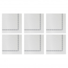 Papersoft Napkins Fringe Gray Cocktail Napkins (Pack of 20) - Set of 6 5"Sq (Folded) 10"Sq (Flat)