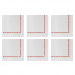 Papersoft Napkins Fringe Red Cocktail Napkins (Pack of 20) - Set of 6 5"Sq (Folded) 10"Sq (Flat)