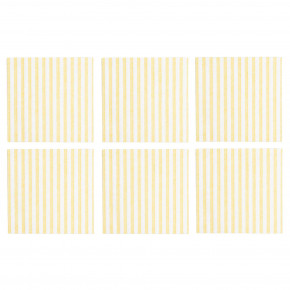 Papersoft Napkins Capri Yellow Cocktail Napkins (Pack of 20) - Set of 6 5"Sq (Folded) 10"Sq (Flat)