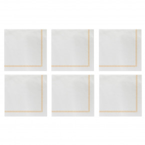 Papersoft Napkins Fringe Yellow Cocktail Napkins (Pack of 20) - Set of 6
