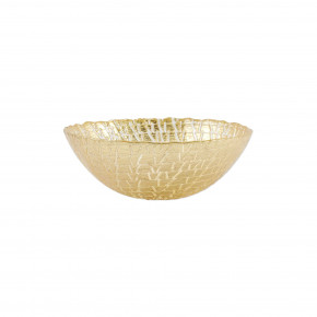 Rufolo Glass Gold Crocodile Small Bowl 6.5"D, 2.25"H