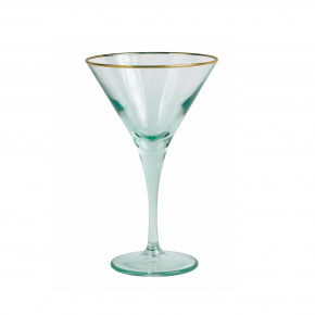 Rainbow Green Martini Glass 7"H, 4 oz