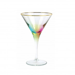 Rainbow Martini Glass 7"H, 4 oz