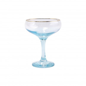 Rainbow Turquoise Coupe Champagne Glass 5.25"H, 6 oz
